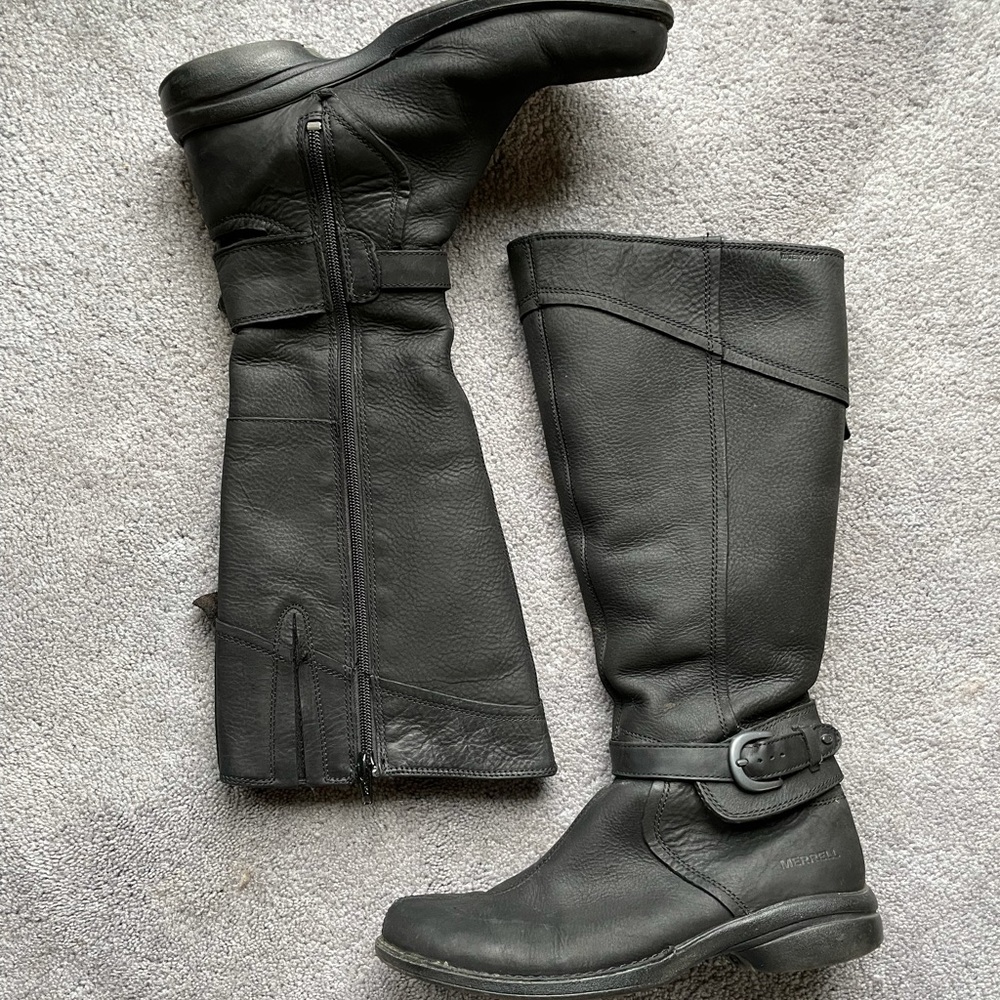 Merrell Black Leather Women's Boots